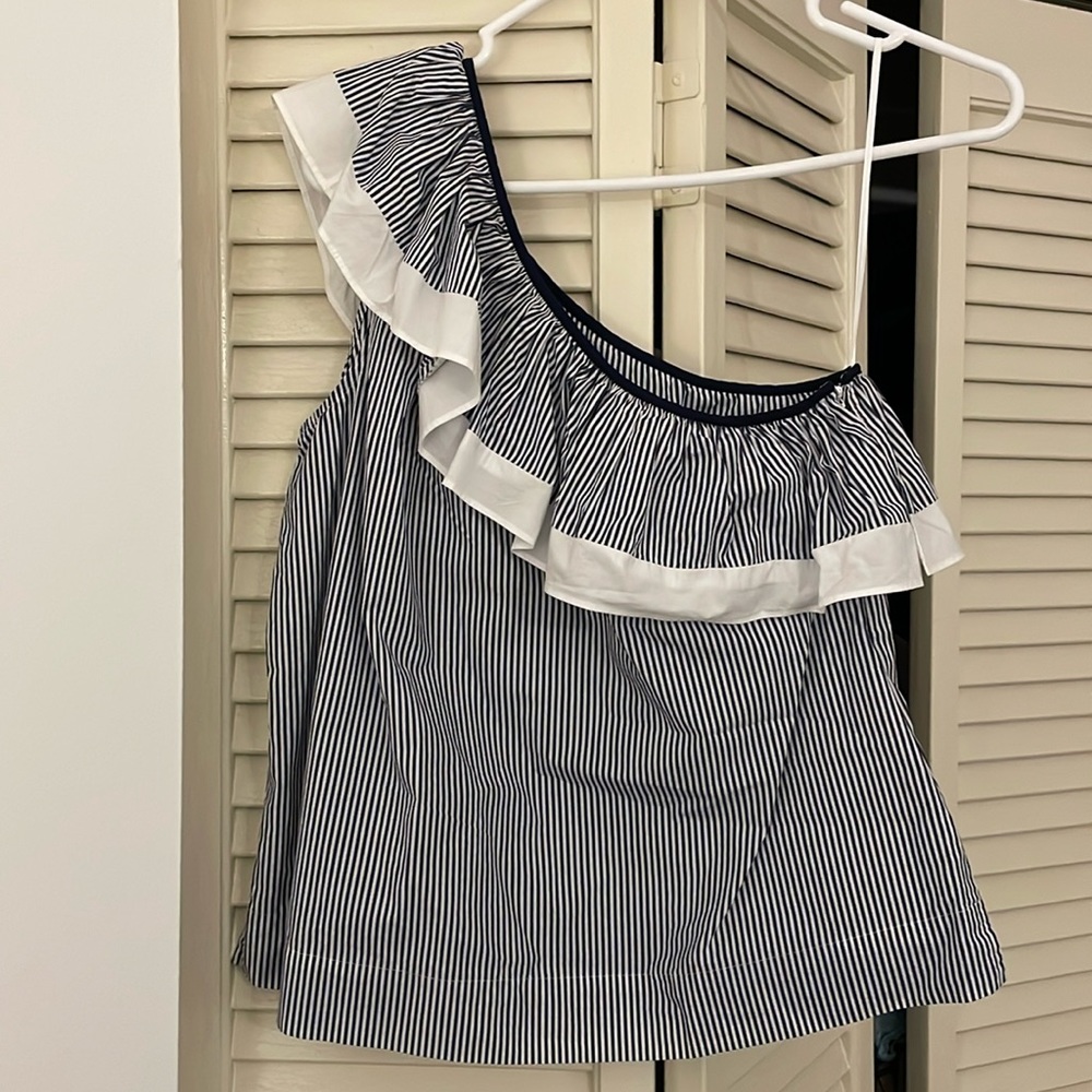 J Crew asymmetrical one shoulder top